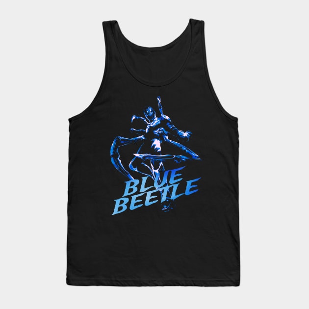 Blue Superhero Beetle Tank Top by podni cheear